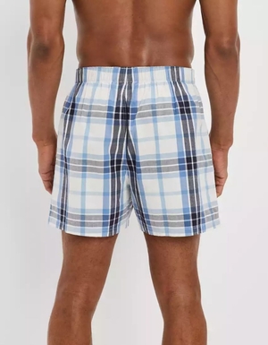 Shorts De Bain American Eagle AEO Plaid Stretch Bleu Homme | AUB-47405683